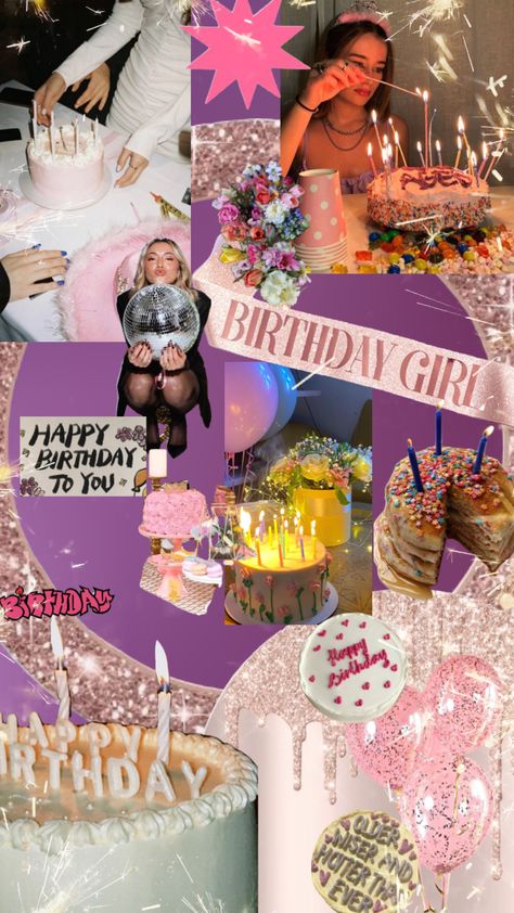 Aesthetic Birthday Wallpaper Iphone, Happy Birthday Collage Ideas, Birthday Aesthetic Collage, Happy Birthday Wallpaper Iphone, Birthday Iphone Wallpaper, Birthday Wallpapers, Bday Plans, Birthday 12, Happy Birthday 18th