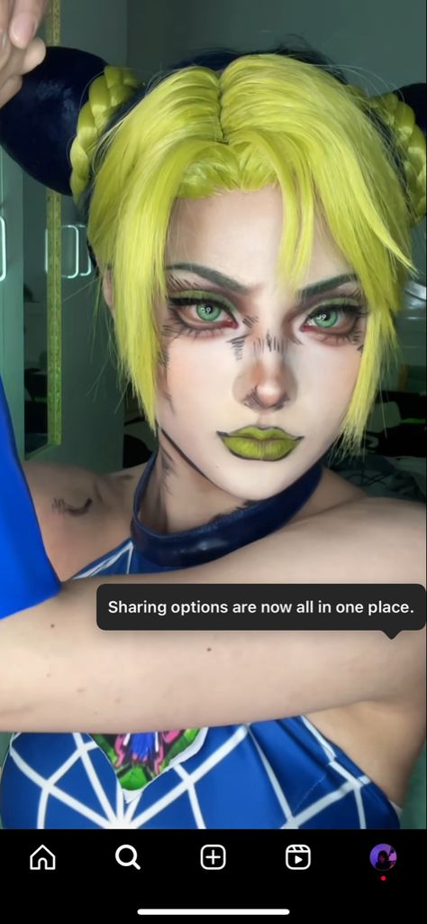 Joylene Cujoh Cosplay, Jjba Halloween Costumes, Jolene Cosplay, Jolyne Cujoh Cosplay, Jojo's Bizarre Adventure Makeup, Jolyne Kujo Makeup, Jojo Cosplay Makeup, Johnny Joestar Cosplay, Jojo Outfit Ideas