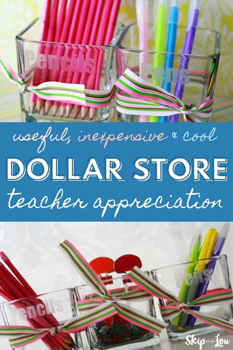 dollar store teacher appreciation PIN Diy Desk Organizer, Teacher Appreciation Gifts Diy, Skip To My Lou, Desk Organization Diy, Dollar Store Hacks, Teachers Diy, Best Teacher Gifts, Crafty Gifts, Diy Desk