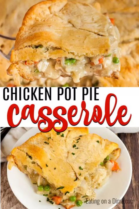 Cassorles Recipes Easy, Easy Pot Pie Casserole, Easy Veggie Side Dish, Pot Pie Casserole, Chicken Pot Pie Casserole, Healthy Casserole Recipes, Easy Chicken Pot Pie, Healthy Casseroles, Pot Pies Recipes