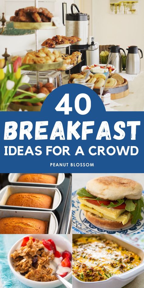 40 Breakfast Ideas for a Crowd Reunion Breakfast Ideas, Breakfast Themes Ideas, Best Breakfast Ideas For A Crowd, May Breakfast Ideas, Breakfast Buffets Ideas, Easy Breakfast Ideas To Feed A Crowd, Breakfast To Take To A Party, Breakfast Office Ideas, Ward Breakfast Ideas