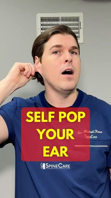 How To Unstop Ears, Ear Pressure Relief, Blocked Ears, Fluid In Ears, Michael Rowe, Ear Massage, Ear Pressure, Spine Care, How To Pop Ears