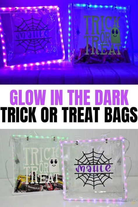 DIY Trick Or Treat Bag Halloween Candy Bag Diy, Diy Halloween Bags, Treat Bags For Halloween, Halloween Bags Diy, Halloween Themes Decorations, Circuit Ideas, Halloween Crafts Decorations, Halloween Treat Bags, Work Diy