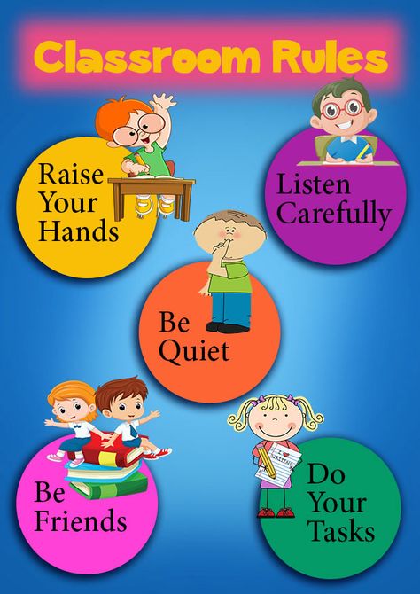 Kids Playschool Posters Design on Behance Rules Classroom Posters, Rules In Classroom Poster, English Is Fun Poster, Grade 1 Classroom Decoration Ideas, Rules Of Classroom Ideas, English Poster Ideas, 1 Grade Classroom Decoration, Class Rules For Kindergarten, Classroom Rules Design