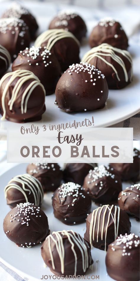 Oreo Balls - Easy, yummy no bake chocolate dessert, perfect for summer cookout, parties and gatherings! Made with oreo cookies, cream cheese and chocolate, these truffles are fun and delicious sweet treats and snacks! Oreo Bites, Cookies Cream Cheese, Finger Food Desserts, Cream Cheese Oreo, Finger Desserts, Oreo Truffles Recipe, Cheese And Chocolate, Oreo Balls, Homemade Breads