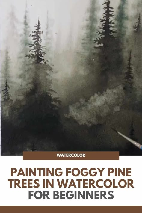 Step into the mystical realm of foggy pine trees as we embark on a watercolor painting journey specifically designed for beginners. In this tutorial, we will explore the ethereal beauty of mist-shrouded pine trees and learn how to capture their essence on paper. Whether you're a novice or have some experience in watercolor, get ready to unlock the secrets to creating enchanting and atmospheric landscapes. Embracing the Ethereal: Exploring the Enchanting World of Foggy Pine Trees: Discover... Watercolor Fir Trees, Novice Painting Ideas, Atmospheric Watercolor Landscape, How To Paint Fog In Watercolor, Watercolor Foggy Landscape, Painting Foggy Landscape, How To Paint Winter Trees, How To Paint Pine Trees In Watercolor, Atmospheric Landscape Painting