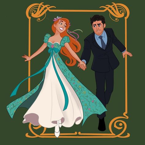 Preminger Fanart, Enchanted Fanart, Giselle And Robert, Long Plane Ride, Giselle Enchanted, Disney Romance, Disney Au, Disney Enchanted, Disney Cast