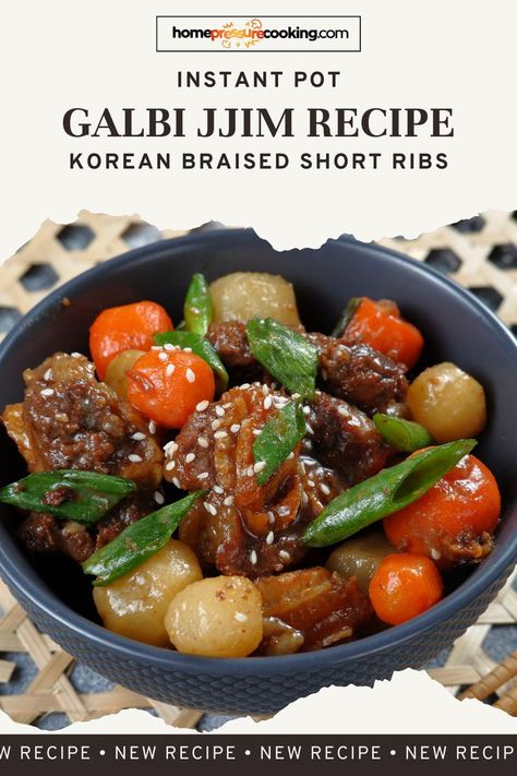 Head to homepressurecooking.com and discover the deliciousness of Instant Pot Galbi Jjim! This traditional Korean braised short ribs recipe is easy to make and bursting with authentic flavors. Perfect for a cozy, satisfying meal. #RecipeKorean #InstantPotRecipes #GalbiJjim #KoreanCooking #ComfortFood Galbi Jjim Recipe, Galbi Jjim, Korean Braised Short Ribs, Braised Short Ribs Recipe, Recipe Korean, Korean Recipe, Food Asian, Short Ribs Recipe, Korean Cooking