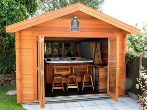 Spa Shed, Hot Tub Shed, Spa Pics, Tub Pictures, Store Plan, Hot Tub Patio, Hot Tub Gazebo, Shed Ideas, Hot Tub Backyard