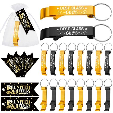 PRICES MAY VARY. You Will Get: engage with this full package that has 18 meaningful beer opener keychains, thank you cards, and complementary organza bags; The organza bags are ideal for holding bottle openers and cards, a fitting way to share these keepsakes with friends at your class reunion Proper Size: our class reunion favors are thoughtfully sized for easy use and transportation; Bottle opener keychains are about 2.48 x 0.47 inches/ 6.3 x 1.2 cm, thank you cards are about2.76 x 0.98 inches 50th Class Reunion Favors, 35th Class Reunion Ideas, Class Reunion Party Favors, Class Reunion Ideas, Reunion Name Tags, Class Reunion Favors, 50th Class Reunion Ideas, Reunion Favors, Reunion Decorations