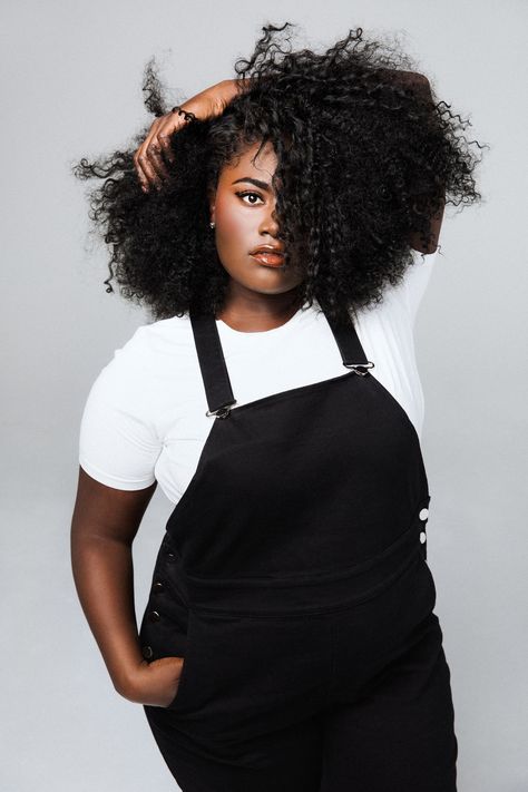 Hair Short Styles, Plus Size Photography, Plus Size Posing, Danielle Brooks, Overalls Plus Size, Black Overalls, Pink Wedding Dresses, Curvy Model, Foto Poses