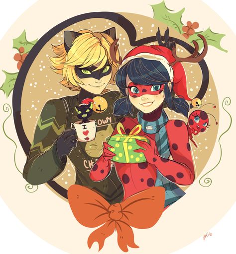 Christmas | Miraculous Ladybug | Know Your Meme Cat Noir Christmas, Miraculous Ladybug Christmas, Ladybug Und Cat Noir, Marinette Ladybug, Ladybug And Cat Noir, Marinette And Adrien, Adrien Agreste, Miraculous Ladybug Fan Art, Miraculous Ladybug Funny