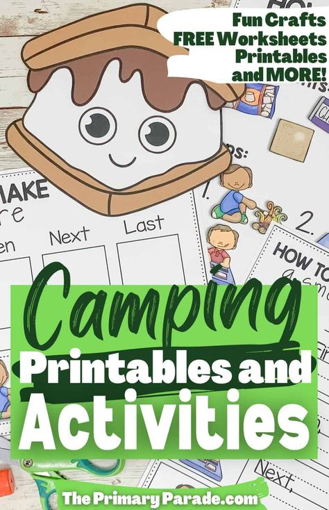 Camping Lesson Plans, Camping Theme Kindergarten, Camping Worksheets, June Themes, Camping Printables, Camping Preschool, Camping Theme Preschool, Worksheets For Preschoolers, Camping Classroom