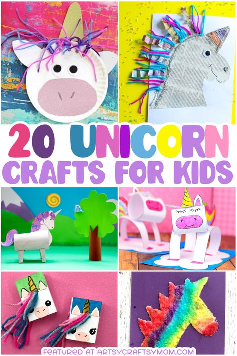 Unicorn Puppet Craft, Unicorn Arts And Crafts For Kids, Diy Unicorn Crafts, Unicorn Crafts For Kids, Party Activities Kids, Unicorn Craft, Puppets Diy, Unicorn Themed Birthday Party, Diy Unicorn