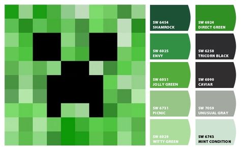 Minecraft Green Paint Color, Minecraft Bedroom Paint Colors, Minecraft Bedroom Wall Mural, Minecraft Themed Bedroom Ideas, Minecraft Accent Wall, Minecraft Bedroom Paint Ideas, Minecraft Bedroom Wall Ideas, Minecraft Wall Mural, Gamer Boy Bedroom Ideas