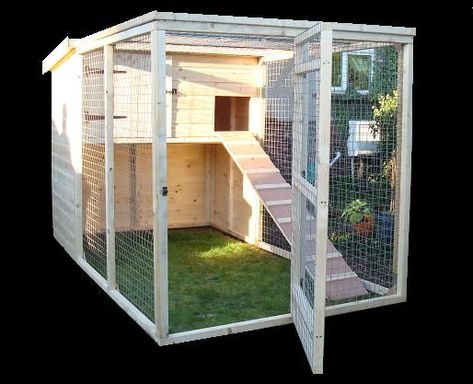 I've got to build my cat an outdoor cat house                                                                                                                                                                                 More Cat House Plans, Rabbit Enclosure, Katt Grejer, Bunny Hutch, Cat Patio, Outdoor Cat Enclosure, Rabbit Cages, Bunny Cages, Outdoor Cat House