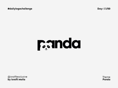 Panda Graphic Design, Panda Logo Design, Logo Panda, Rebranding Logo, Illustrated Logo, Panda Logo, Logo Challenge, Simple Logos, Instagram Feed Layout