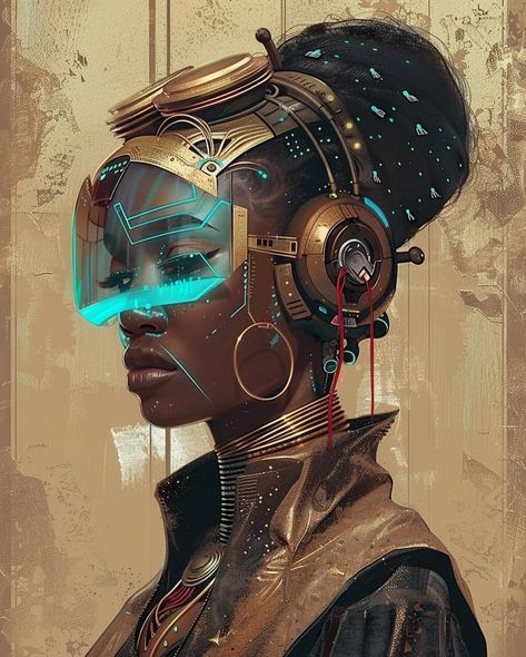 Today’s AI Art of the day #afrofuturism fusion of tradition and technology. #AIart #midjourneyart #midjourneyai #generativeart #ai Retro Afrofuturism, Afro Futurism Aesthetic, Afrofuturism Aesthetic, Afrofuturism Fashion, Black Gods, Monster Romance, Cyberpunk Inspiration, Afro Futurism, Art Of The Day