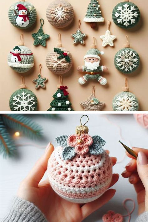 Crochet Christmas Ornament Patterns Free Christmas Tree Ornaments Crochet, Christmas Ornament Patterns Free, Easy Crochet Christmas Ornaments, Crochet Christmas Decorations Free, Crochet Ornaments Free Pattern, Crochet Christmas Ornaments Free Pattern, Crochet Baubles, Crochet Fingerless Gloves Free Pattern, Ugly Christmas Sweater Ornament