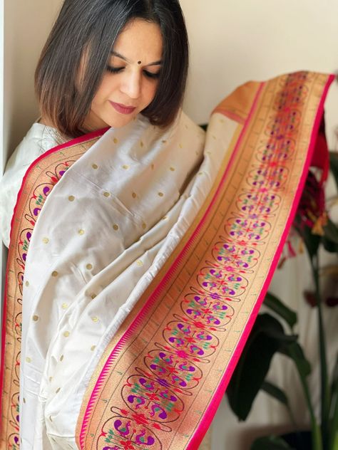 Paithani Dupatta in silk Paithani Dupatta, Indian Textiles, Ganesh Chaturthi, Traditional Wear, Photographic Lighting, Festive Season, Silk Fabric, Festival Season, Product Launch