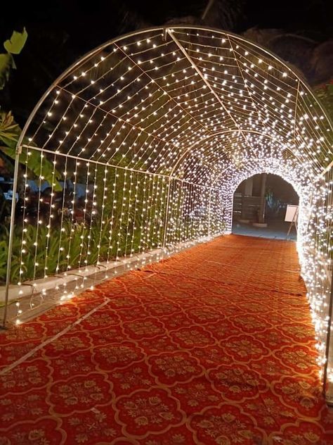 Indian Wedding Garden Decoration, Sangeet Stage, Event Entrance Design, Festival Lighting, Cocktail Decor, London Christmas Lights, 18th Party, Garden Lighting Design, Wedding Decorator