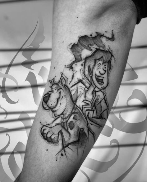 Jungle Book Tattoo, Scooby Doo Tattoo, Lego Tattoo, Sketch Tattoos, Blue Rose Tattoos, Geometric Tattoo Design, Sweet Tattoos, Disney Tattoo, Spooky Tattoos