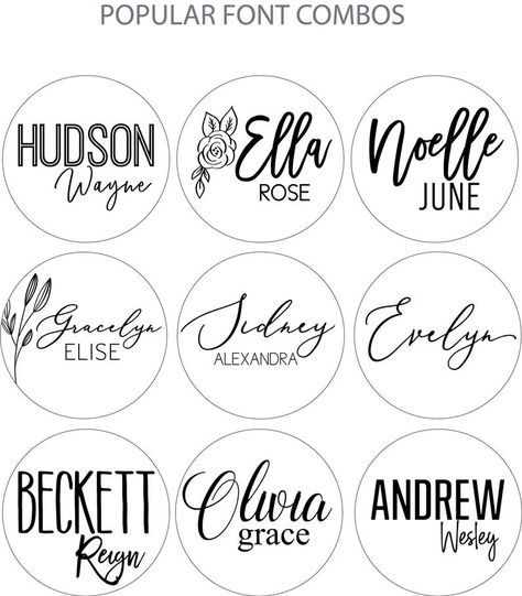 Round name sign NO LETTER LIMIT 24 round sign nursery | Etsy Sign Fonts, Font Combos, Nursery Name Sign, Cricut Projects Beginner, Baby Name Signs, Cricut Fonts, Nursery Name, Cricut Craft Room, Diy Cricut