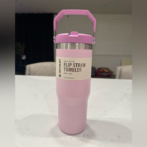 Brand New Stanley 30 Oz Stainless Steel Iceflow Flip Straw Tumbler. Color: Tulle Stanley Flip Straw Tumbler, Stanley Flip Straw, Pink Stanley, Stanley Pink, Preppy Birthday, Trendy Water Bottles, Straw Tumbler, Cute Water Bottles, Stanley Tumbler