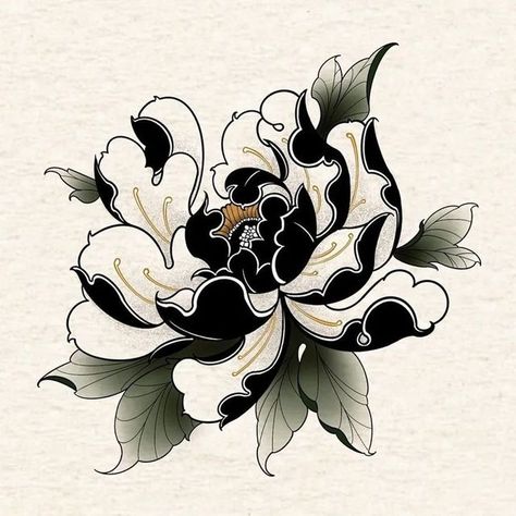 Japanese Peony Tattoo, Traditional Tattoo Drawings, Flores Tattoo, Japanese Flower Tattoo, Traditional Tattoo Flowers, Flower Tattoo Drawings, Traditional Japanese Tattoos, Peonies Tattoo, Tattoo Portfolio