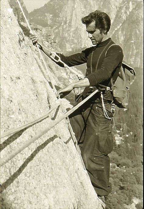 In 1957 Warren Harding, over the course of 45 days, led the first ascent of El Capitan. With over 3,000 feet of sheer granite, ‘El Cap’ is regarded (arguably) as the finest rock climb on the planet. Its significance, and Yosemite’s incredible access to quality rock, helped to establish the park as an epicenter for climbers. Today, climbers from around the world journey to Yosemite to marvel at El Cap and enjoy the outstanding recreational opportunities. Yosemite Climbing, Warren Harding, Expedition Gear, Mountaineering Climbing, Climbing Gear, Mountain Climbers, Rock Climbers, Ice Climbing, Mountain Climbing