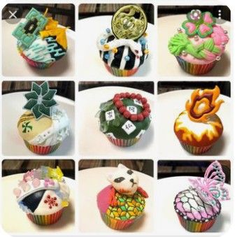 Demon Slayer Cupcakes Ideas, Demon Slayer Food Ideas, Demon Slayer Cupcakes, Demon Slayer Cake Ideas, Anime Cupcakes, Demon Slayer Cake, Biscuit Decoration, Anime Cake, Anime Funny Moments