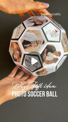 Photo Boxes Diy, Sports Related Crafts, Sport Project For School, Soccer Diy Crafts Gift Ideas, Handmade Photo Gift Ideas, Gift Ideas Using Photos, Soccer Birthday Gifts, Soccer Diy Gifts, Personalized Soccer Gifts