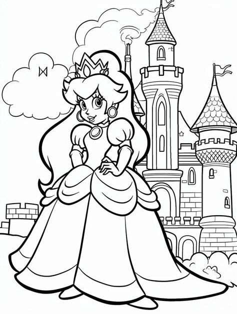 Princess Peach Coloring Adventure 300 Pages Printable Digital Download - Etsy Peach Coloring Page, Happy Birthday Coloring Pages, Coloring Pages Winter, Turkey Coloring Pages, Valentines Day Coloring Page, Birthday Coloring Pages, Heart Coloring Pages, Dragon Coloring Page, Pumpkin Coloring Pages