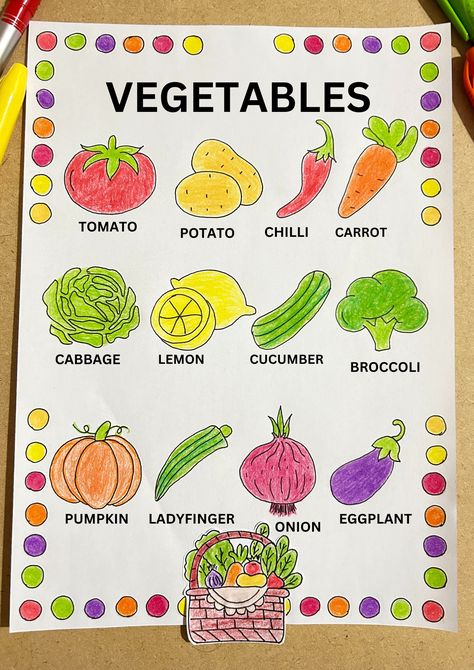 handmade vegetables worksheet for nursery class, handmade worksheets for kindergarten, a handwriting worksheet, handmade vegetables worksheet, vegetables worksheets for kindergarten Vegetable Chart For Preschool, Vegetable Chart For Kids, Fruit And Vegetables Activities For Kids, Benefits Of Vegetables, Healthy Eating Posters, Vegetable Poster, Preschool Activity Sheets, Vegetable Chart, Healthy Habits For Kids