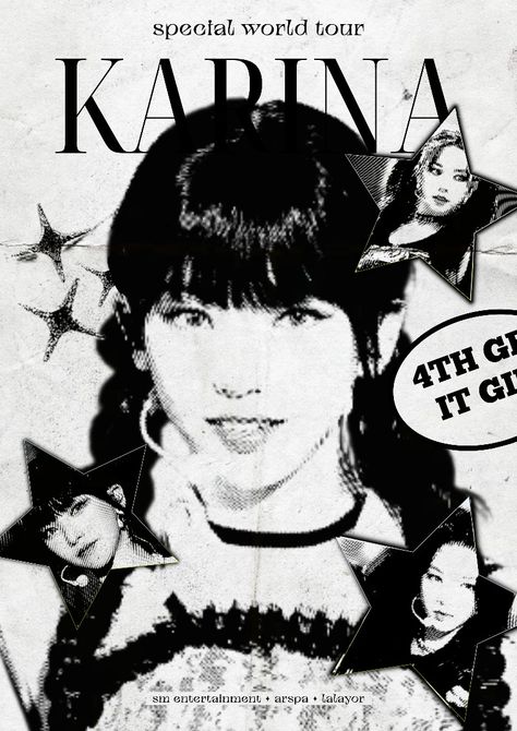 Aespa Poster, Punk Graphic Design, Korean Grunge, Grunge Posters, Kpop Posters, Graphic Design Fun, Room Posters, Concert Posters, Graphic Poster