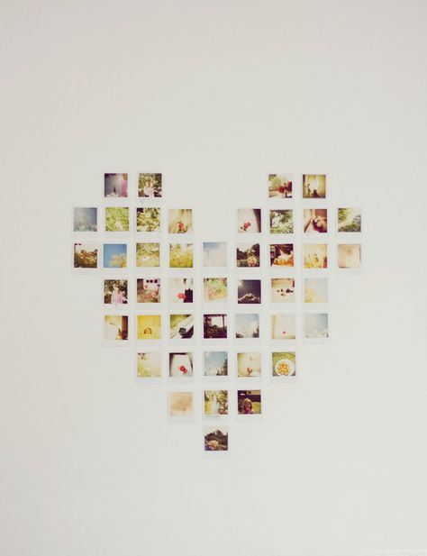 Polaroid Heart, Instax Mini Ideas, Romantic Wall Decor, Fujifilm Instax Mini 8, Polaroid Wall, Hipster Art, Instax Mini 8, Romantic Photography, Heart Photo