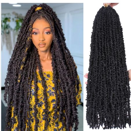 Long Distressed Faux Locs, Crochet Locs Hair, Butterfly Faux Locs, Distressed Faux Locs, Faux Locs Crochet, Locs Crochet, Faux Locs Hairstyles, Hair Pack, Crochet Braids Hairstyles