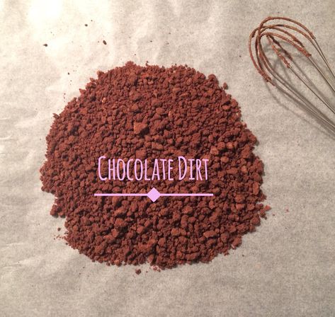 Chocolate Dirt.: Chocolate dirt or edible soil, it doesn't matter what you call it, just know that it's delicious! Not just your average crumb, chocolate dirt gives a lovely crunch and different texture to what can be a pretty pedestrian dessert. Use it to make po... Edible Soil, Edible Dirt, Dirt Recipe, Chocolate Dirt, Chocolate Soil, Chocolate Crumbs, Chocolate Squares, Handmade Cake, Dino Party