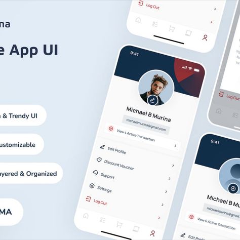 Nerma - Profile App UI Edit Profile Ui Design, User Profile Ui Design Mobile App, Profile Screen Mobile Ui, Profile Page Ui Mobile, Profile Ui Mobile, Profile Page Ui, Profile App Ui, Profile Page Design, App Design Profile