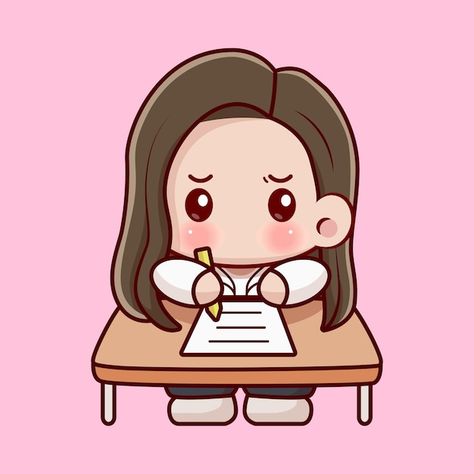 Student Studying Cartoon, Student Cartoon Image, Exam Drawing Ideas, Student Studying Drawing, Student Profile Picture, Student Cartoon Character Design, Student Drawing Cartoon, Anime Studying Student, Cartoon Studying