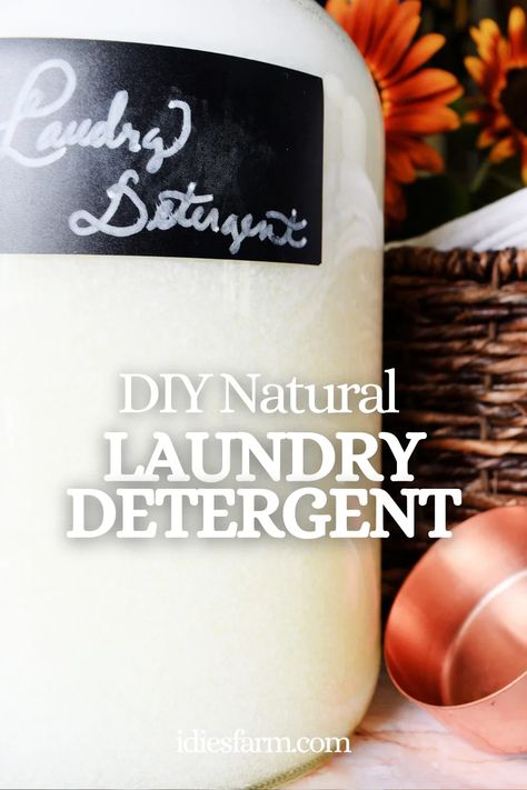 Making your own DIY homemade liquid laundry detergent can be efficient and effective with only a few simple ingredients! Natural laundry detergent is the perfect way to have complete control over the ingredients while keeping Diy Chemical Free Laundry Detergent, Free And Clear Laundry Detergent Diy, Diy Healthy Laundry Detergent, He Safe Diy Laundry Detergent, Moms Laundry Sauce, Homemade Laundry Detergent For Sensitive Skin, Sensitive Skin Laundry Detergent Diy, Make Your Own Washing Detergent, Homemade He Laundry Detergent