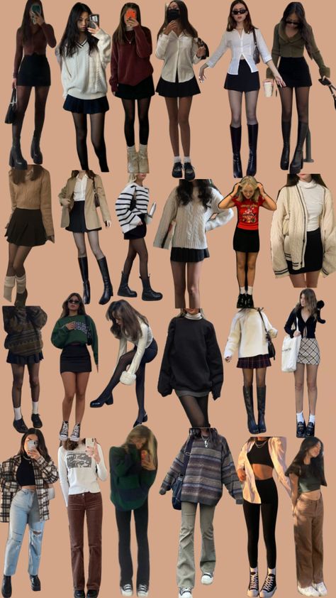 fall outfit inspo 80° Weather Outfits, How To Layer Outfits Fall, Swaggy Outfits Women Summer, Cute School Fall Outfits, French Core Outfits, New York Aesthetic Outfits Fall, Fall Aesthetic Outfits 2024, 90s Fall Outfits Aesthetic, Spring Outfits When Its Still Cold