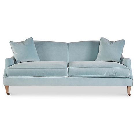 Furniture | One Kings Lane Light Blue Sofa Living Room, Light Blue Couches, Blue Sofa Living, Light Blue Sofa, Blue Velvet Couch, Velvet Sofa Living Room, Blue Velvet Sofa, Luxury Furniture Living Room, Blue Couches