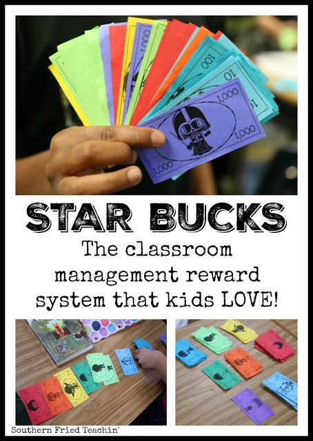 STAR Bucks in the classroom? You bet! Star Bucks are fun and easy classroom economy system that kids love. Unique teaching idea that reinforces place value. Great for behavior, homework, and participation. Perfect for the home too! Starwars Classroom Theme, Classroom Management Reward System, Unique Classroom Themes Elementary, Starwars Classroom, Star Wars Classroom Theme, Starwars Theme, Classroom Management Rewards, Classroom Economy System, Tk Classroom