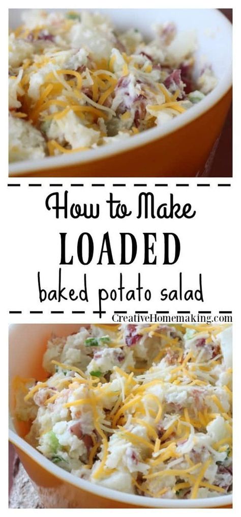 Baked Potato Salad Recipe, Potato Salad Recipes, Loaded Baked Potato Salad, Cantaloupe Recipes, Potato Salad Recipe Easy, Baked Potato Salad, Easy Potato Salad, Loaded Baked Potato, Potato Salad Recipe