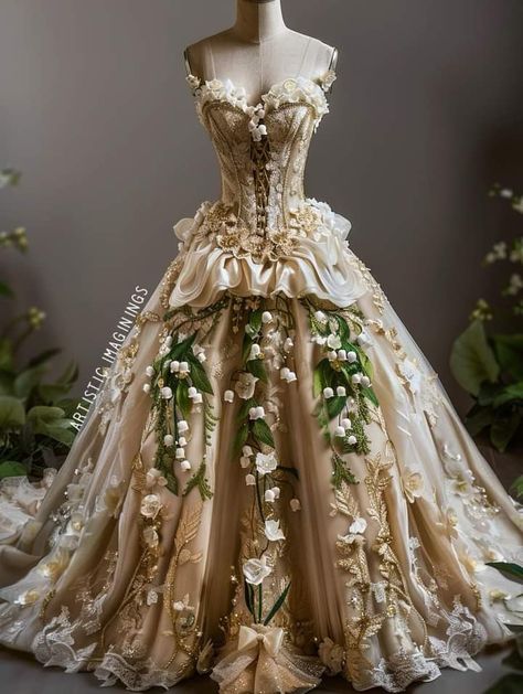 Book Dresses, Extravagant Dresses, Dresses Sweet 16, Victorian Accessories, Dresses Brown, Book Dress, Fairy Wedding Dress, Beautiful Long Dresses, Quince Dress