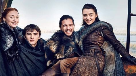 Stark siblings: Isaac Hempstead Wright can't even smile for a promo pic! 😂 Game Of Thrones Photoshoot, Game Of Thrones Bloopers, Game Of Thrones Ending, Got Stark, Stark Family, Eddard Stark, Miranda Bailey, Game Of Thrones Books, Playstation Store