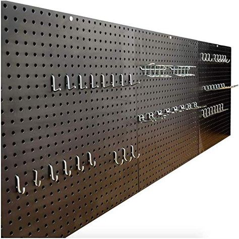 Seville Classics Garage Steel Peg Board 6ft, 1.83m and Peg Kit Commercial Quality Includes Wall Fixings: Amazon.co.uk: DIY & Tools Metal Chest, Wrench Organizer, Power Tool Organizer, Power Tool Storage, Tool Board, Garage Storage Systems, Tool Rack, Steel Panels, Diy Garage