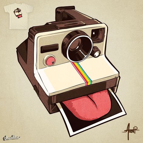 Camera Aesthetic Drawing, Polaroid Reference, Camera Illustration, Camera Drawing, Camera Art, Polaroid Camera, Geometric Art Prints, Photography Illustration, Doberman