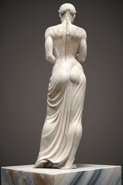 Woman Statue Sculpture, Woman’s Body Sculpture, Female Statue Aesthetic, Woman Upper Body Reference, Greek Goddess Physique, Classic Sculpture Greek, Classical Sculpture Woman Statues, Roman Sculpture Women, Greek Statue Poses